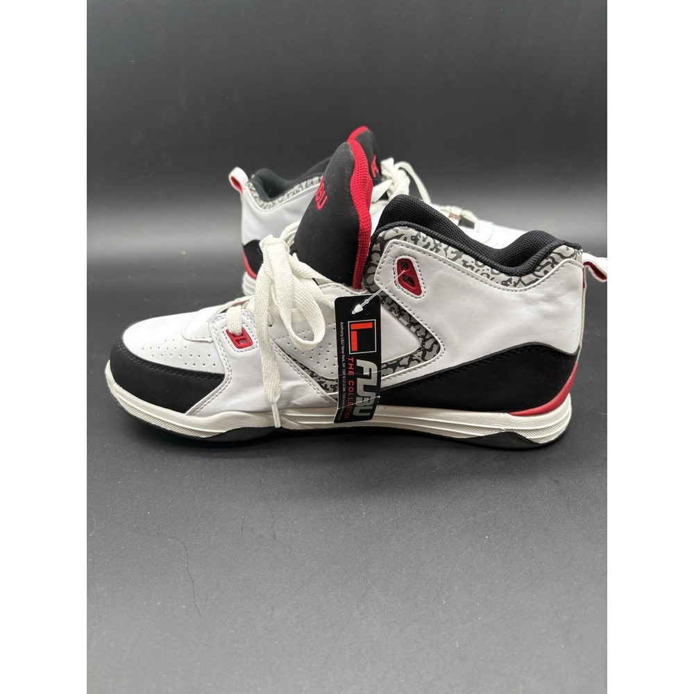 FUBU Men's White Black Red Mid Top Sneakers Sz 10.5 Vintage Y2K 90s Style NOS - Picture 8 of 16